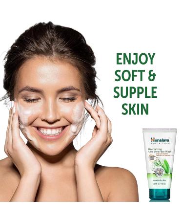 Himalaya Moisturizing Aloe Vera Face Wash - 5.07 oz for Smooth, Clean, Hydrated Skin - Buy Online on GoSupps.com