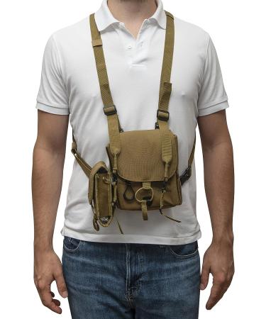 Tacamee Binocular Harness Pack - Cordura Nylon w/ Weather & Abrasion Resistance | Adjustable, Portable Case w/ Fleece Lined Interior & Range Finder Pouch, Brown - Buy Online on GoSupps.com