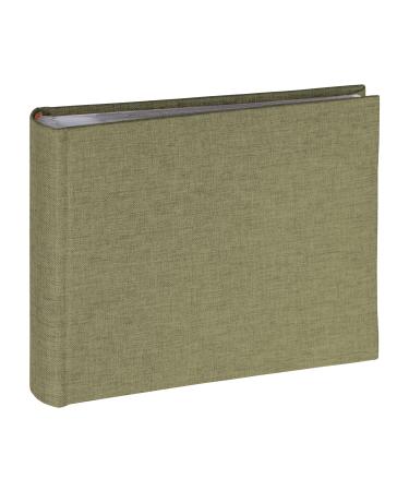 Linen Photo Album for 6x4 Photos - Sturdy & Long Lasting Photobook with 100 Easy to Use Slip in Picture Pockets | Book Bound Fotoalbum with Extra Space for Notes | Gift Idea for Family & Friends 100 Pictures Green