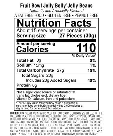 Jelly Belly Fruit Bowl Jelly Beans - 16 Flavors - 1lb Resealable Bag | Genuine Official Product - Buy Online on GoSupps.com