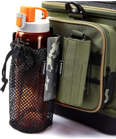 Buy Bassdash Tactical MOLLE Water Bottle Bag - Foldable Mesh Holder with Carabiner for Travel Fishing Hiking & Outdoor Activities | Jungle Camouflage - Buy Online on GoSupps.com