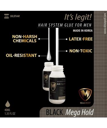 Magnet Wig Glue for Men - 1.35oz MEGA Hold, Fast Drying, Oil-Resistant | Ideal for Frontal Closure, Toupee, Man Weave | Waterproof & Moisture Control | Made in Korea - Buy Online on GoSupps.com