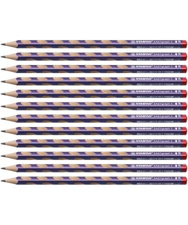 Slim triangular pencil for right-handers - STABILO EASYgraph S Metallic in metallic violet - pack of 12 - hardness HB