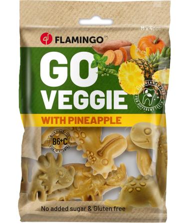 FLAMINGO Veggie dino with pineapple 4 pcs 120g