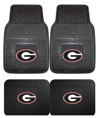 Northwest Officially Licensed NCAA Set of Universal Fit Front and Rear Logo Rubber Automotive Floor Mats - Georgia Bulldogs