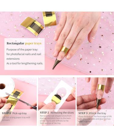 500 Self-Adhesive Nail Stencils for Gel Nails & Extensions - Gold Modeling Stencils | International Shipping - Buy Online on GoSupps.com