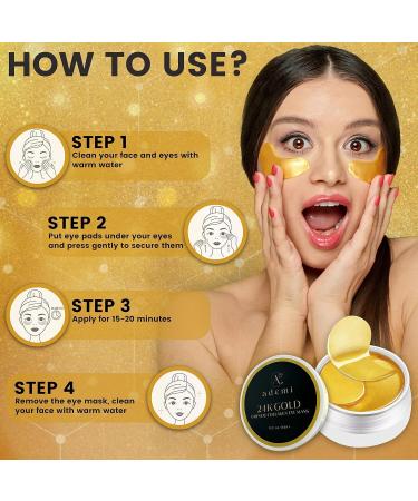24K Gold Crystal Collagen Eye Mask - Hydrating & Anti-Aging Treatment for All Skin Types - International Shipping Available - Buy Online on GoSupps.com