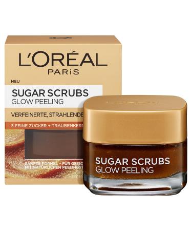 L'Or al Paris Sugar Scrubs Face Mask Glow Peeling 50ml - Unscented Exfoliating Skin Care | International Shipping Available - Buy Online on GoSupps.com
