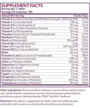 Futurebiotics Women's 50+ Multivitamin Once Daily Multivitamin for Active Women Over 50 Non-GMO 180 Tablets - Buy Online on GoSupps.com