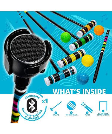 Franklin Sports Bluetooth Croquet Set - 6 Mallets and Balls - Carry Bag - With Bluetooth Speaker - Buy Online on GoSupps.com