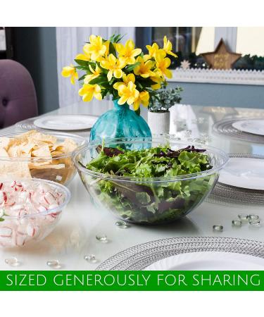 PLASTICPRO Disposable 150 Ounce Round Crystal Clear Plastic Serving Bowls - Pack of 2 | Party Salad & Chip Bowls - Snack & Candy Dish Container - Buy Online on GoSupps.com