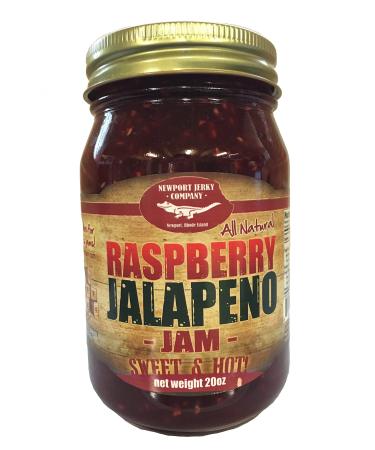 Gourmet Raspberry Jalapeno Jam Handcrafted Small Batch (FAT FREE, GLUTEN FREE & ALL NATURAL) Raspberry Jalapeno 1.25 Pound (Pack of 1)