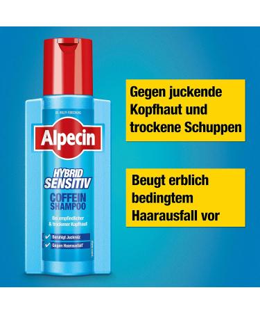  Alpecin Alpecin Hybrid Shampoo with Caffeine - 3 x 250 ml - Men's Shampoo - For dry and itchy scalp - Against hereditary hair loss - Men's hair care - Buy Online on GoSupps.com