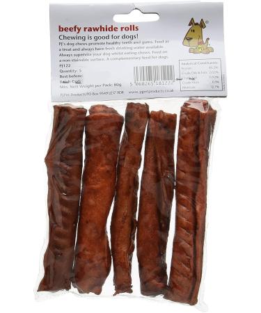 PJ Pet Poducts Beefy Rawhide Rolls 15 cm (50 Pieces x 22 g) - Buy Online on GoSupps.com