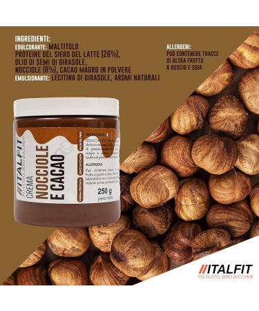 Protein Cream No Added Sugar | Spread Cream | No Preservatives and Colourants | Gluten and Palm Oil Free | Handmade Product | Sicily Origin | 250 g (hazelnuts and cocoa) - Buy Online on GoSupps.com