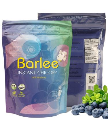 BARLEE Coffee Alternative Beverage Blend - Chicory Root Powder - Instant Chicory Coffee Substitute - No Sugar Caffeine Free (Blueberry, 14.1 OZ) Blueberry 7.05 Ounce (Pack of 2)