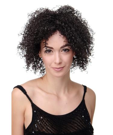 WIG ME UP - Women's wig very curly medium length voluminous Afro Caribbean frizzy dark brown brown chocolate brown SALAM-C-4