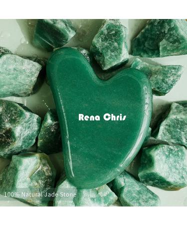 Gua Sha Facial Tool - Natural Jade Stone Guasha Board for SPA Acupuncture Therapy Trigger Point Treatment - Green Azure - Buy Online on GoSupps.com