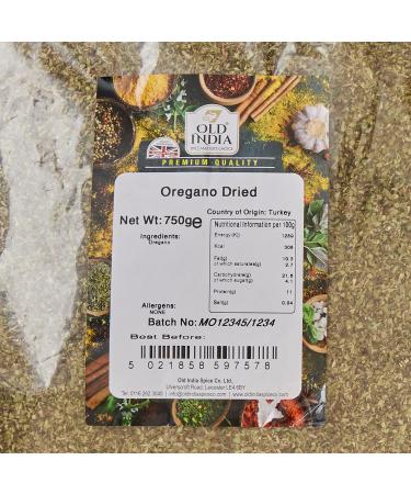 Old India Oregano Dried 750g - Premium Quality Spice | 750g Pack - Buy Online on GoSupps.com