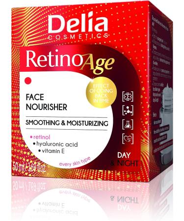 Delia Cosmetics - Retinoage - Face Cream Retinol Q10 Shea Butter Macadamia Oil Aloe Vera Gel Vitamin E Firming Nourishing Anti Aging Day & Night Cream - 50ml Nourisher Day & Night Cream - Buy Online on GoSupps.com