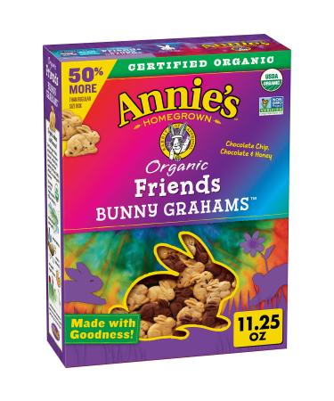 Annie's Organic Friends Bunny Graham Snacks, Chocolate Chip, Chocolate & Honey, 11.25 oz. Box