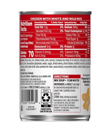 Campbell's Condensed Chicken White & Wild Rice Soup 10.5oz (12 Pack) - Buy Online on GoSupps.com