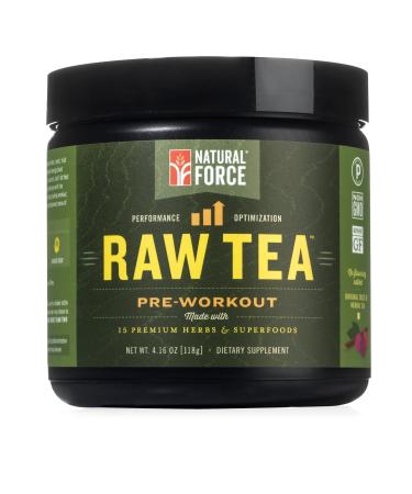 Raw Tea All Natural Pre Workout Powder, Original Flavor – Best Preworkout for Men and Women Made from 15 Premium Herbs and Superfoods *Powerful Energy Booster* by Natural Force