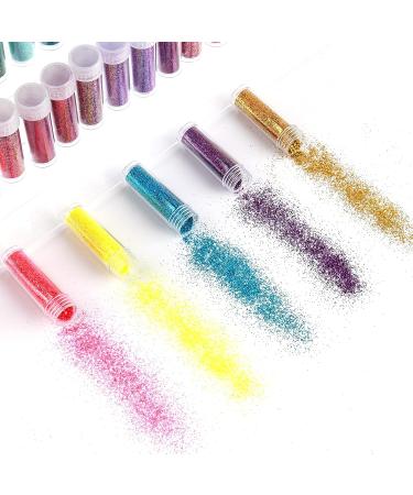 48 Jars Face & Eye Glitter Set - Assorted Colors Nail, Body, Hair Art Fine Loose Chunky Glitter - Buy Online on GoSupps.com