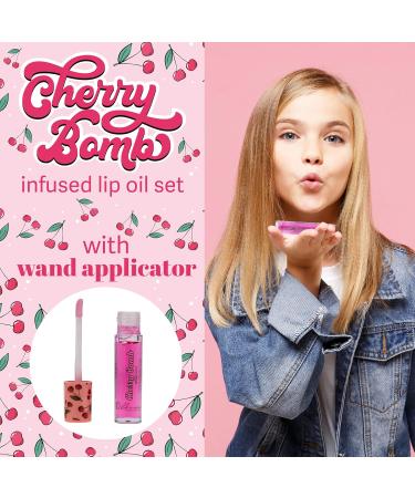 Expressions 5pc Cherry Bomb Lip Oil Set | Healing Cherry Infused Lip Care & Repair with Precision Applicator - Buy Online on GoSupps.com