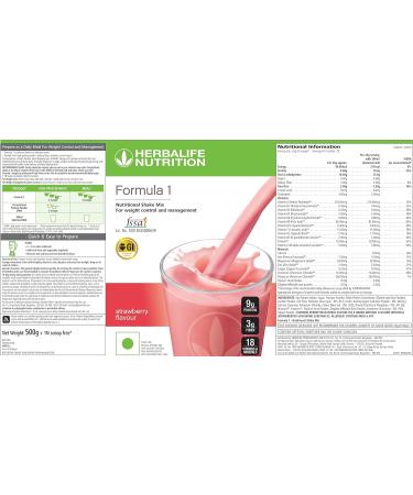 Herbalife Formula 1 Nutritional Shake Mix - (Strawberry Dutch Chocolate) 500 Grams Each - Pack of 2 - Herbalife Shake - Herbalife Protein Powder - Herbalife Weight Loss - Herbalife Meal Replacement - Buy Online on GoSupps.com