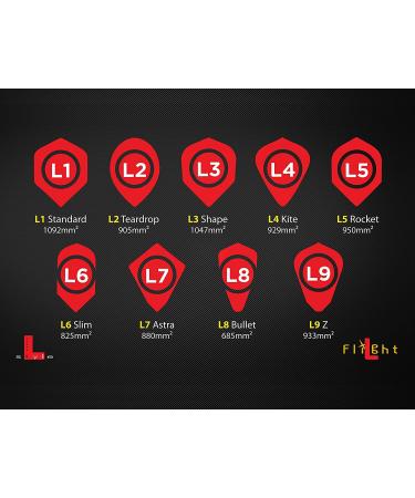 LSTYLE Dart Flights - L3 Pro Dimple Small Standard Shape - Black | For Soft Tip & Steel Tip Darts - Buy Online on GoSupps.com