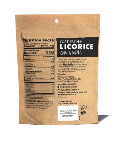 RJ's Soft Eating Black Licorice 8-Pack | Non-GMO, Vegan-Friendly, Kosher | Batch Made in New Zealand | 7.05oz Bags (Pack of 8) - Buy Online on GoSupps.com