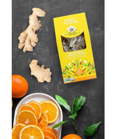 English Tea Shop Organic Lemongrass Citrus & Ginger Loose Leaf - 15 Loose leaf pyramid tea bags - Buy Online on GoSupps.com