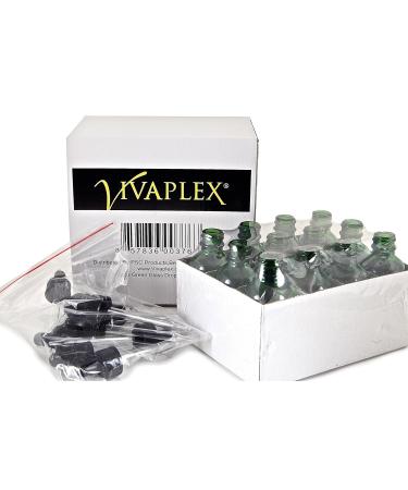 Vivalpex 12 Count Green 2 oz Glass Bottles with Glass Eye Dropper - Perfect for Essential Oils & DIY Projects | International Shipping Available - Buy Online on GoSupps.com