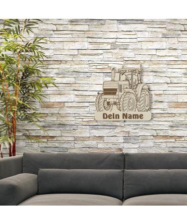 Personalized Tractor Wall Sign | Custom Wooden Decoration with Name & Optional Lighting - Perfect Gift - Buy Online on GoSupps.com