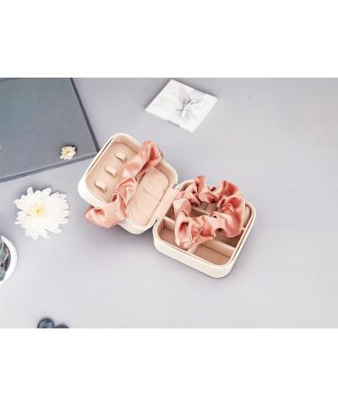 2 Pcs Silk Scrunchies for Women - Premium Satin Hair Ties in Light Brown - Buy Online on GoSupps.com