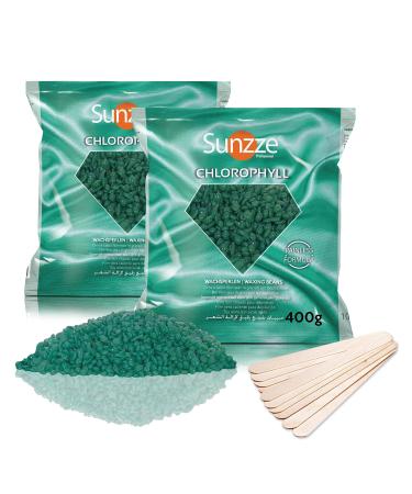 Sunts Wachsperlen Brazilian Waxing Film Wax to remove hair on the face armpit intimate & leg area -Waxing Pearls (chlorophyll 2x400g)