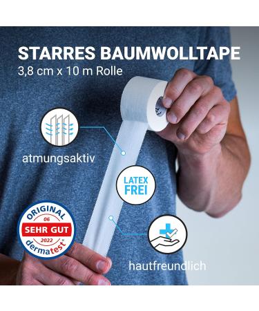 Truetape Sporttape - 6 Roll Pack (3.8cm x 10m) | Tearable Medical Sports Tape | Rigid Tape Association Approved | Strong & Skin-Friendly - Buy Online on GoSupps.com