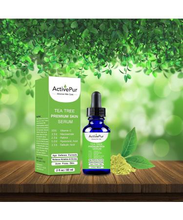 Tea Tree Serum Oil for Acne - 20% Vitamin C Hyaluronic Acid Retinol | Anti-Aging Dark Spots & Blemish Treatment | 2 Fl Oz (60 ml - Buy Online on GoSupps.com