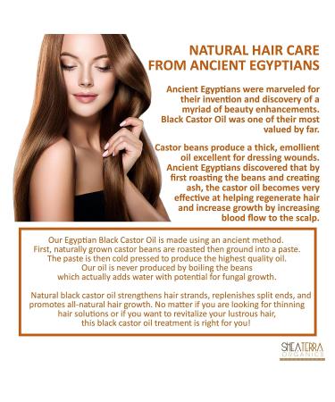Shea Terra Organics Egyptian Black Castor Oil with Blackseed and Henna | 100% Pure, Extra Virgin Hair Oil for Healthy Growth and Scalp Care - 8 oz - Buy Online on GoSupps.com