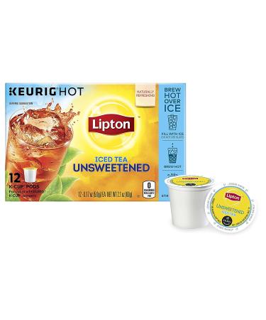 Lipton Iced Black Tea Unsweetened K Cups Pods 12 ct - Refreshing and Convenient - Buy Online on GoSupps.com