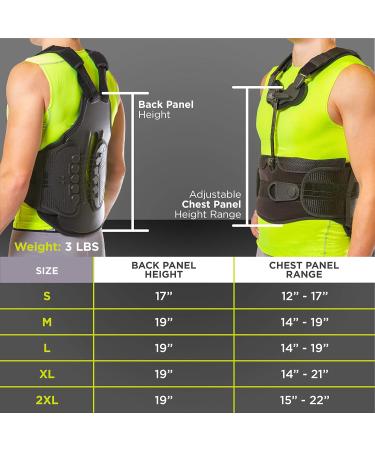 TLSO Thoracic Full Back Brace for Kyphosis Osteoporosis & Compression Fractures - Hard Lumbar Support for Men & Women - Small Size - Buy Online on GoSupps.com