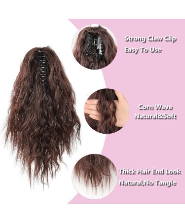 Meiriyfa Short Wavy Ponytail Extension for Women | Clip-In Dark Brown Hair Extensions for Daily & Party Use - Buy Online on GoSupps.com