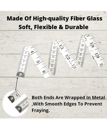 HANSMAYA Soft Tape Measure - Body Measuring Fiberglass Sewing Tailor Ruler 150cm/60inch White - Buy Online on GoSupps.com