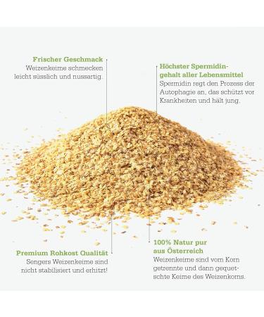  Senger's Senger's 0.5 kg of fresh raw vegan wheat germ rich in natural proteins from Austria Superfood (0.5 kg) - Buy Online on GoSupps.com