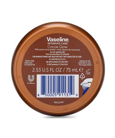Vaseline Intensive Care Cocoa Glow Body Cream 2.53oz - Hydrating Skin Moisturizer - Buy Online on GoSupps.com