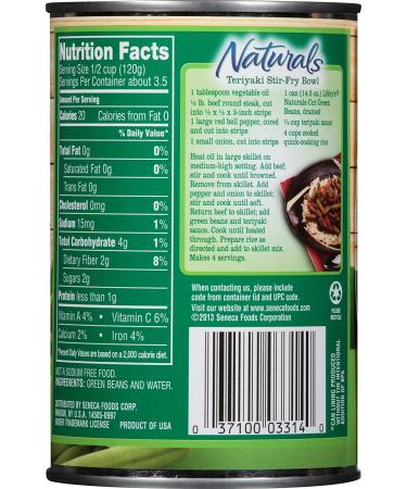 Libby's Naturals Cut Green Beans - No Salt, No Sugar - 14.5 oz Cans (Pack of 12) - Buy Online on GoSupps.com