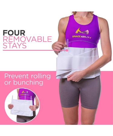 BraceAbility Women's Lower Back Pain Support Belt - Lightweight Lumbar Compression for Nurses, Walking - Soft White Elastic, Discreet Under Clothes - Size Large - Buy Online on GoSupps.com
