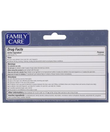 Family Care Clotrimazole Anti Fungal Cream 1% USP - Pack of 3 | Compare to Lotrimin 1oz - Buy Online on GoSupps.com