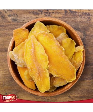 Tropgo Mango slices silver bag - Dried Fruit Bites in Pouch - Lunchbox Snacks - No Added Sugar - High in Fibre Low Calorie Gluten Free Snacks - Healthy Snacks for Adults and Kids (125g) - Buy Online on GoSupps.com